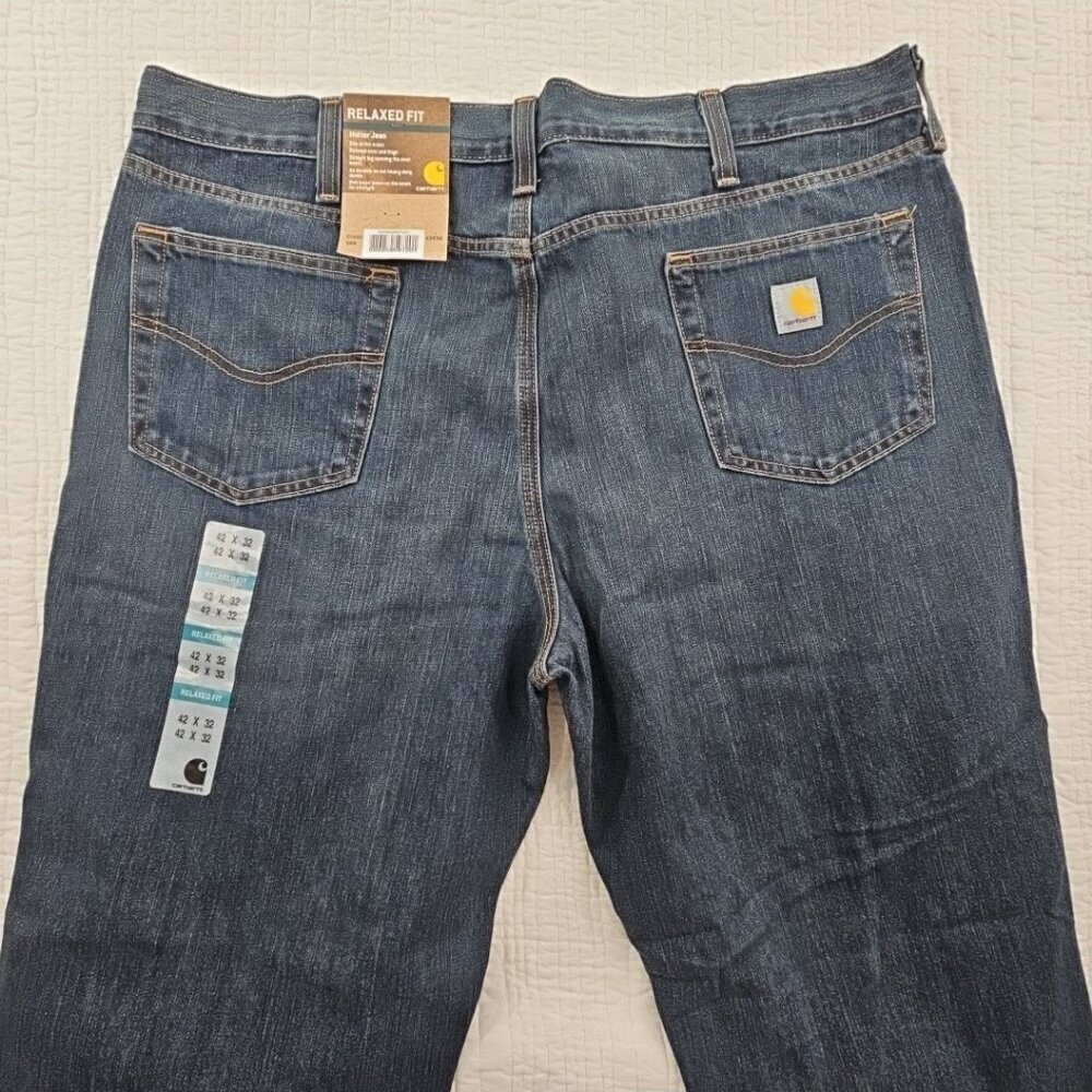 Carhartt Holter Jeans Men's 42x32 Relaxed Straight Leg Blue Stretch NWT BD1483-M - Picture 14 of 16